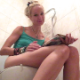 A pretty, blonde, Eastern-European girl sits down on a toilet, cuts an airy fart, reads a magazine, takes a piss and a shit with multiple, small plops. She wipes her ass while standing. Presented in 720P HD. About 5 minutes.